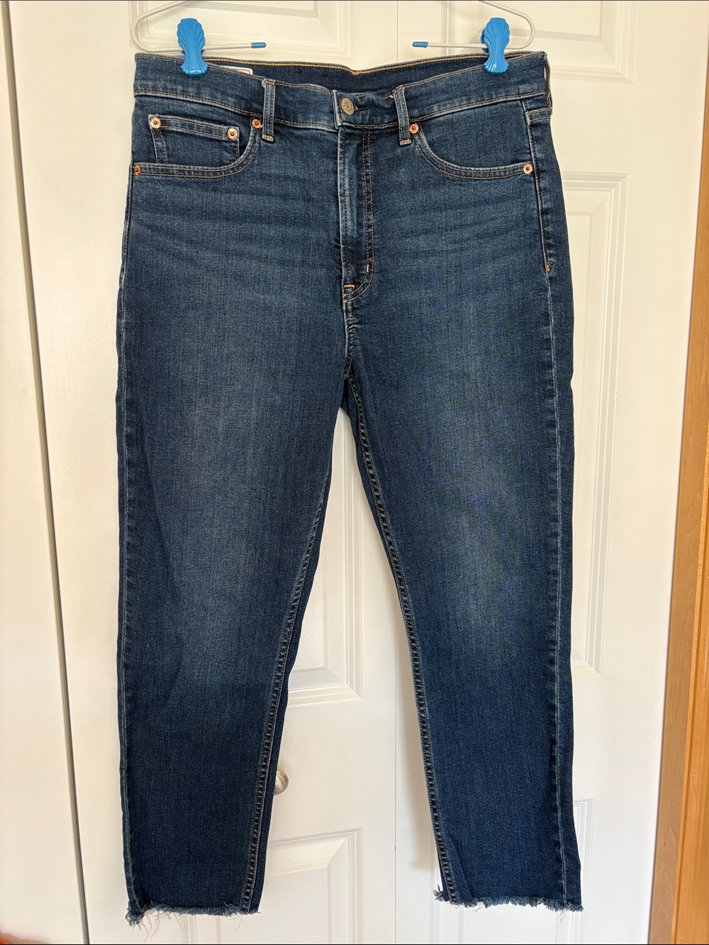 GAP Dark Blue Cropped Straight Jeans